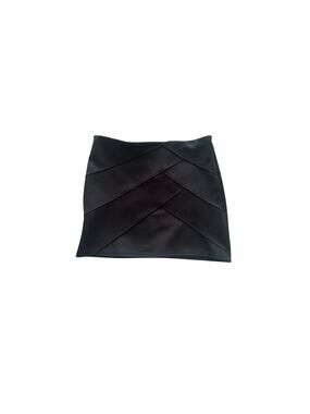 Black Miniskirt Anthropologie Tinley Herringbone Stitched Size Large Stretch
